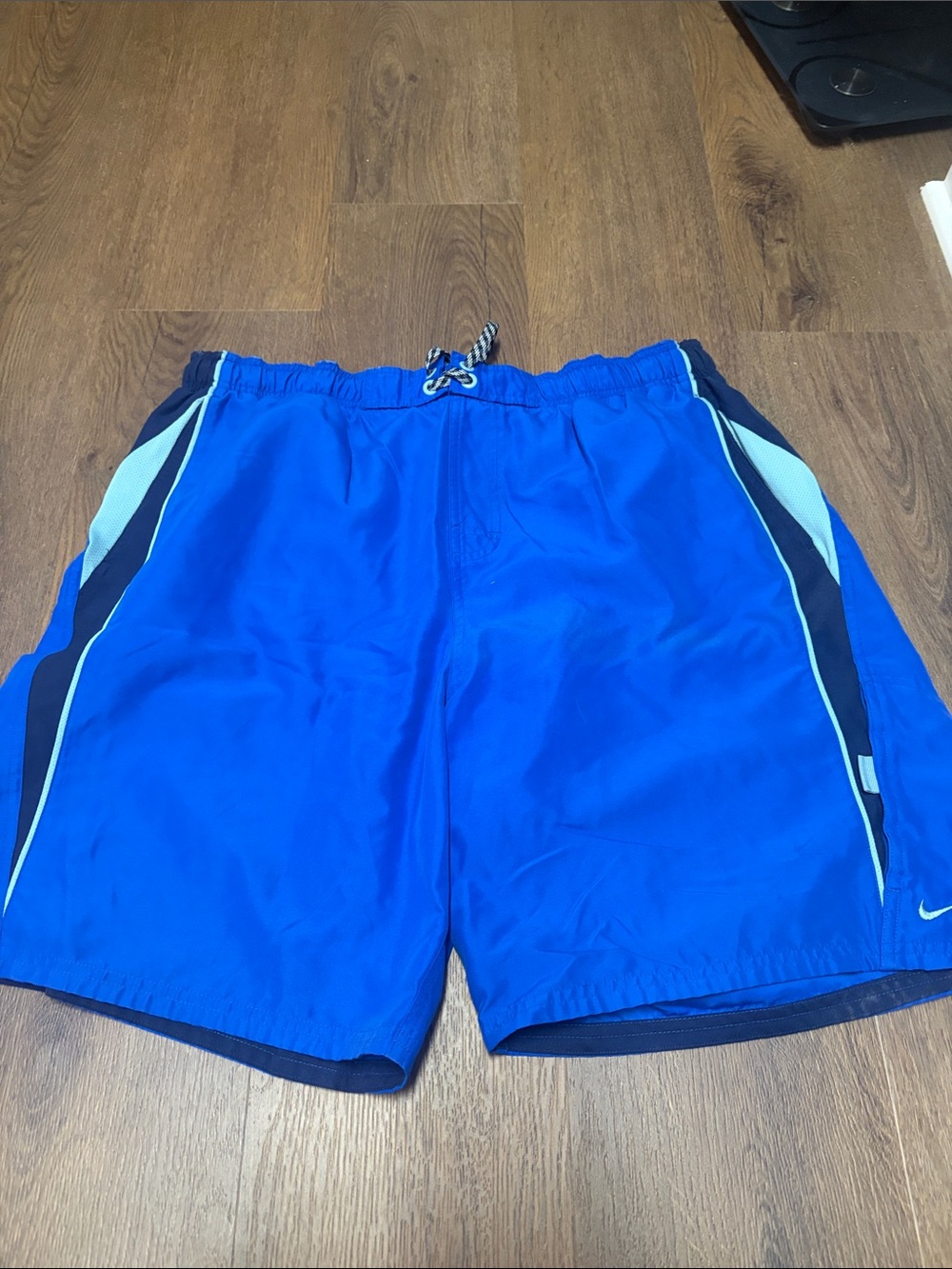 Nike Men’s Blue Athletic Hybrid Shorts with Navy & Light Blue Accents